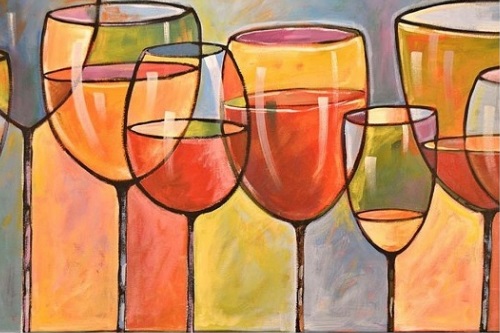 Sip and Paint Wine Glasses Class in NYC StelnikArt CourseHorse